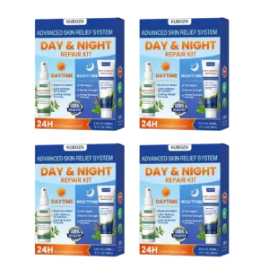KUBOZN® Psoriasis Day & Night Repair System - 100% Steroid-Free Relief Duo for Plaques, Scaling & Itch